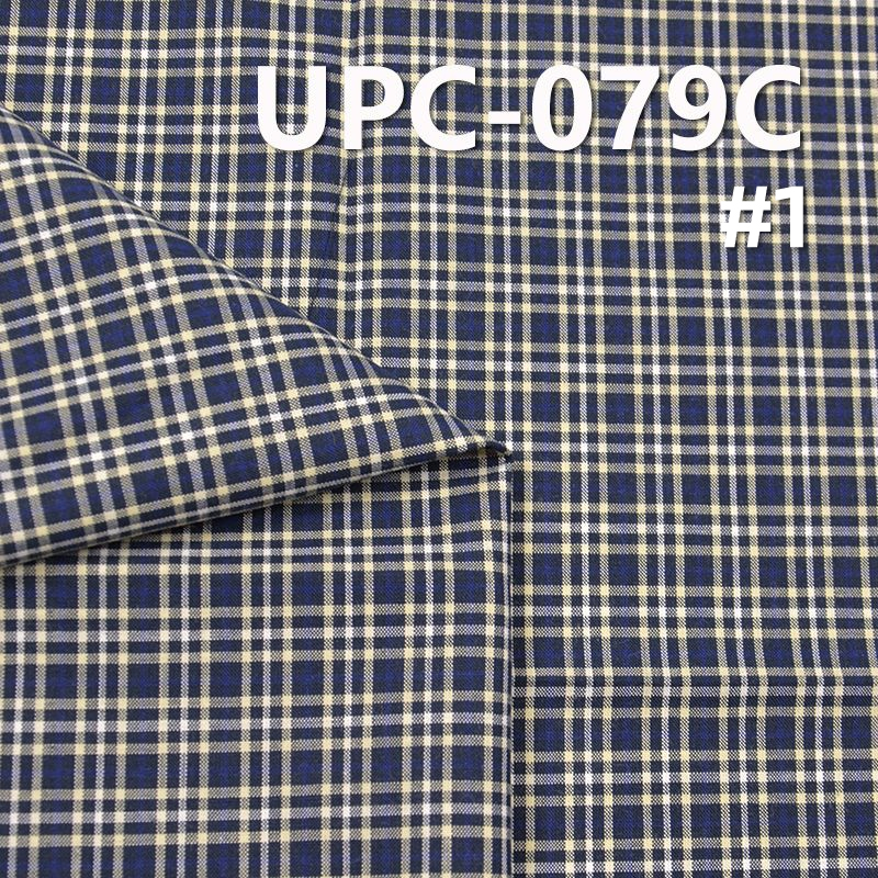 全棉藍色色織布 128g/m2 57/58" 純棉色織布 藍色格子布 128g/m2 UPC-079C