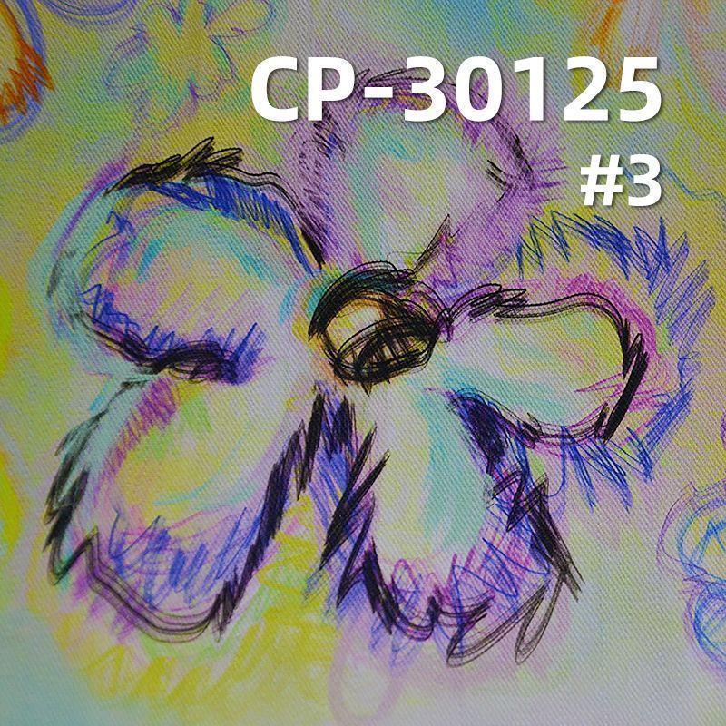 棉弹竹节斜纹数码印花布 275g/m² 56/57" CP-30125