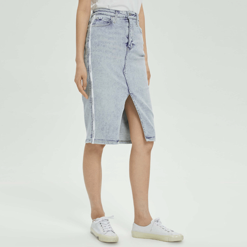 CK Jeans开衩包臀牛仔半身裙：打造性感熟女的神器