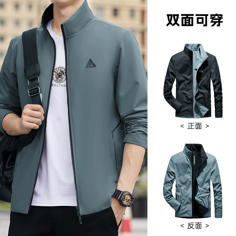 “双面伊人”狼族部落防泼水立领双面保暖夹克外套：穿着随心而变