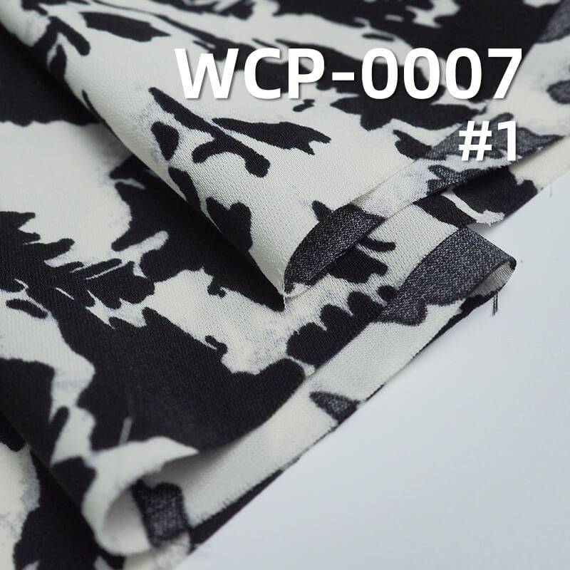 120g/m2涤纶色丁印花布|平纹缎印花布|垂顺爽滑|女装上衣 中国风裙子 汉服面料