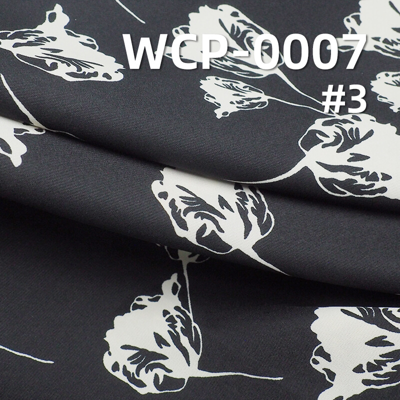 120g/m2涤纶色丁印花布|平纹缎印花布|垂顺爽滑|女装上衣 中国风裙子 汉服面料