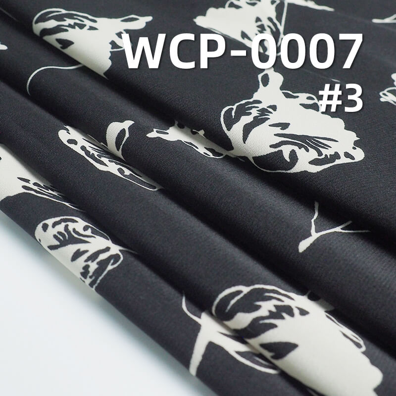 120g/m2涤纶色丁印花布|平纹缎印花布|垂顺爽滑|女装上衣 中国风裙子 汉服面料