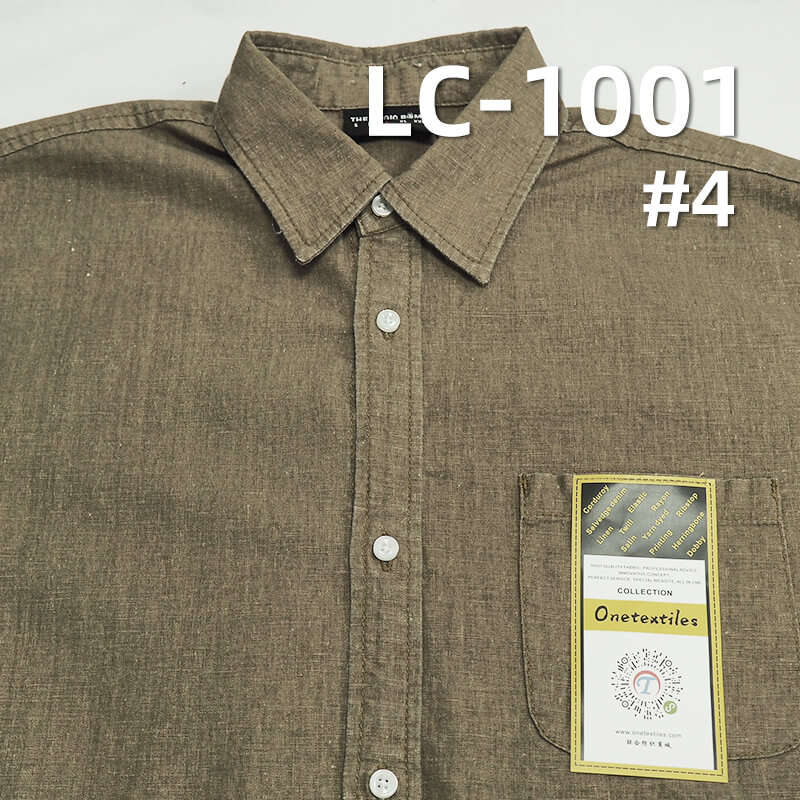 【特价】麻棉印碧纹|5.7安(oz)春夏薄款染色布|亚麻棉布料|裙装 裤子 休闲外套面料