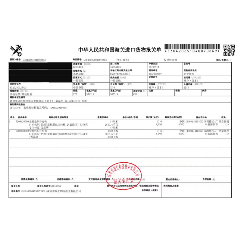高品质原装进口日本牛仔布|12.8安士(oz)全棉竖竹四片右斜牛仔布|黑面黑底|潮牌牛仔裤 牛仔裙 牛仔外套面料