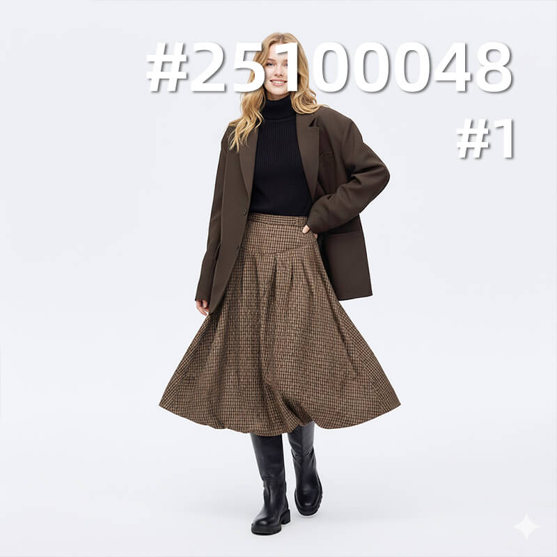 精纺羊毛染色布|215g/m2绵羊毛涤纶三片右斜布料|裤子 裙子 职业装 西装面料