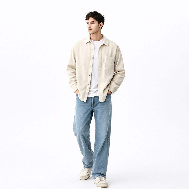 【半漂】全棉8坑灯芯绒|300g/m2加厚8W半漂灯芯绒|裤子 外套 帽子面料