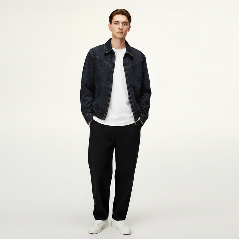 不脱色牛仔布|11.8安士(oz)弹力色织牛仔布|直竹四片右斜布料|牛仔裤 牛仔外套面料