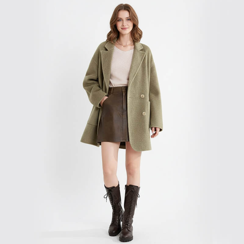 維米爾陽離子毛呢|385g/m2針織雙色毛呢|秋冬大衣呢料|外套 鞋帽面料