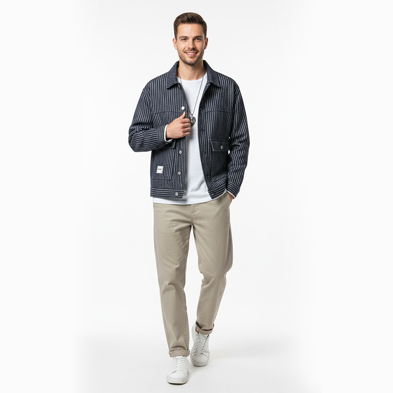 条子牛仔布|9.5安士(oz)全棉三片右斜色织牛仔布|牛仔衬衫 牛仔裙面料