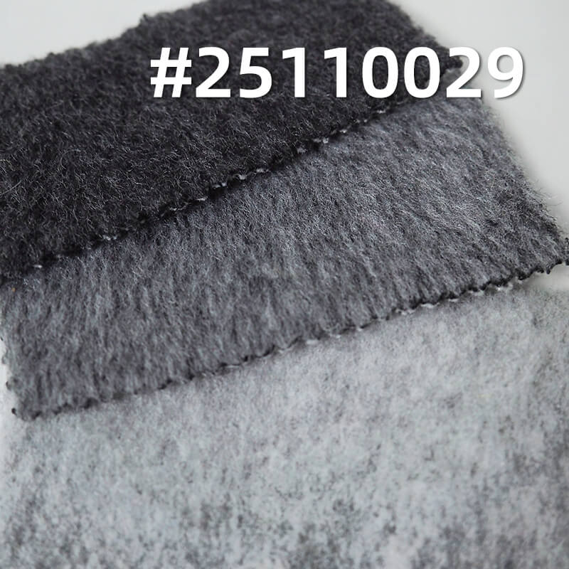 羚羊绒深色毛呢| 400g/m2全涤针织单面毛呢|米克重600g/m|保暖大衣 外套 帽子面料