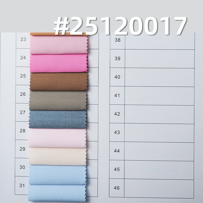 涤竹弹力细斜|140g/m2弹力2/1左斜染色布|衬衫 裙子 休闲上衣面料