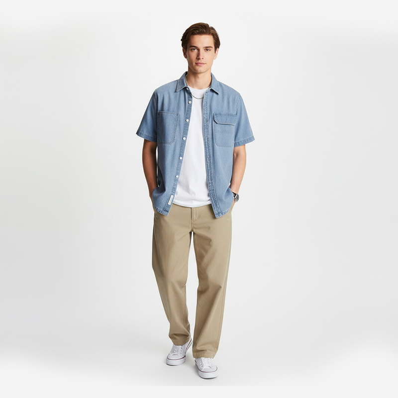 全棉学生布| 6安士(oz)横竹平纹布|薄款牛仔布料|牛仔衬衫 裙子面料