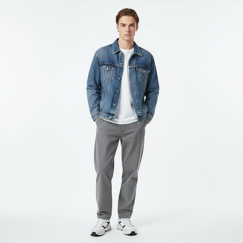 全棉竖竹节斜纹牛仔布|12.5安士(oz)蓝加灰绿牛仔布|四片右斜|牛仔裤 牛仔外套 夹克面料