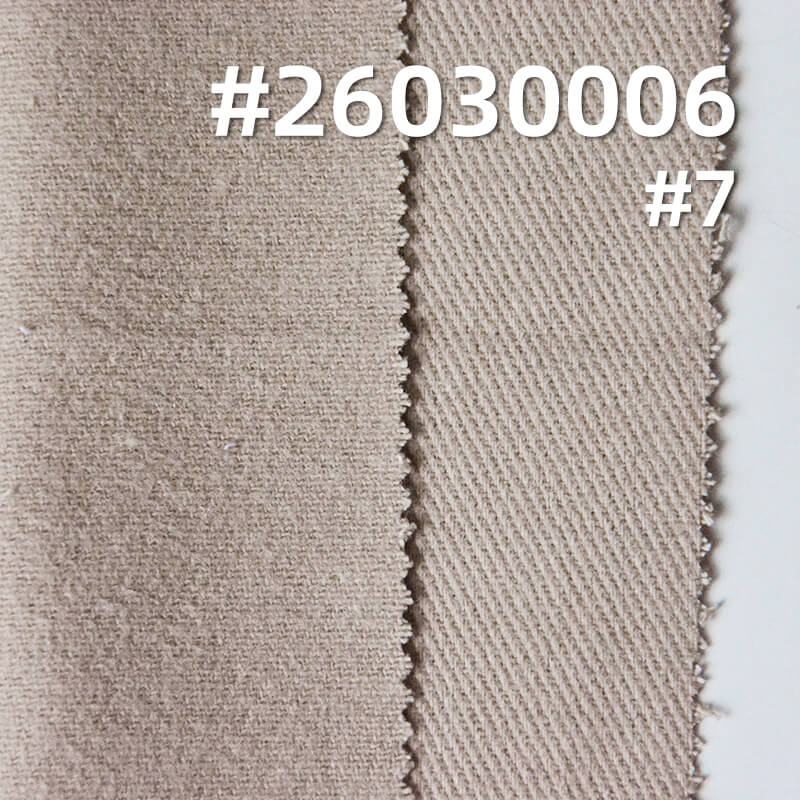 全棉斜纹10*10纱卡|280g/m2雪花绒底抓毛染色布|四片左斜|时尚工装外套 工装裤面料