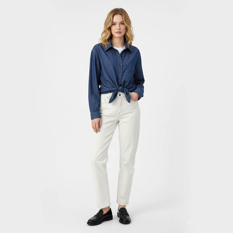 纯天丝牛仔布|6安士(oz)竖竹四片右斜纹牛仔布|薄款冰丝莱赛尔|牛仔衬衫 牛仔裙面料