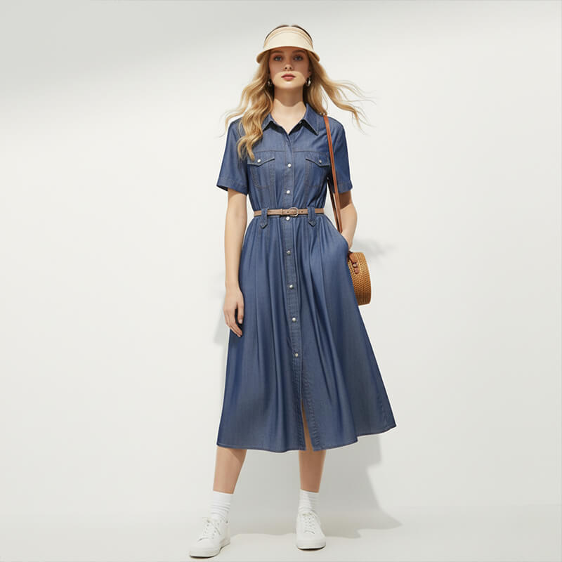 纯天丝牛仔布|6安士(oz)薄款冰丝莱赛尔|梭织四片右斜纹牛仔布|牛仔衬衫 牛仔裙面料