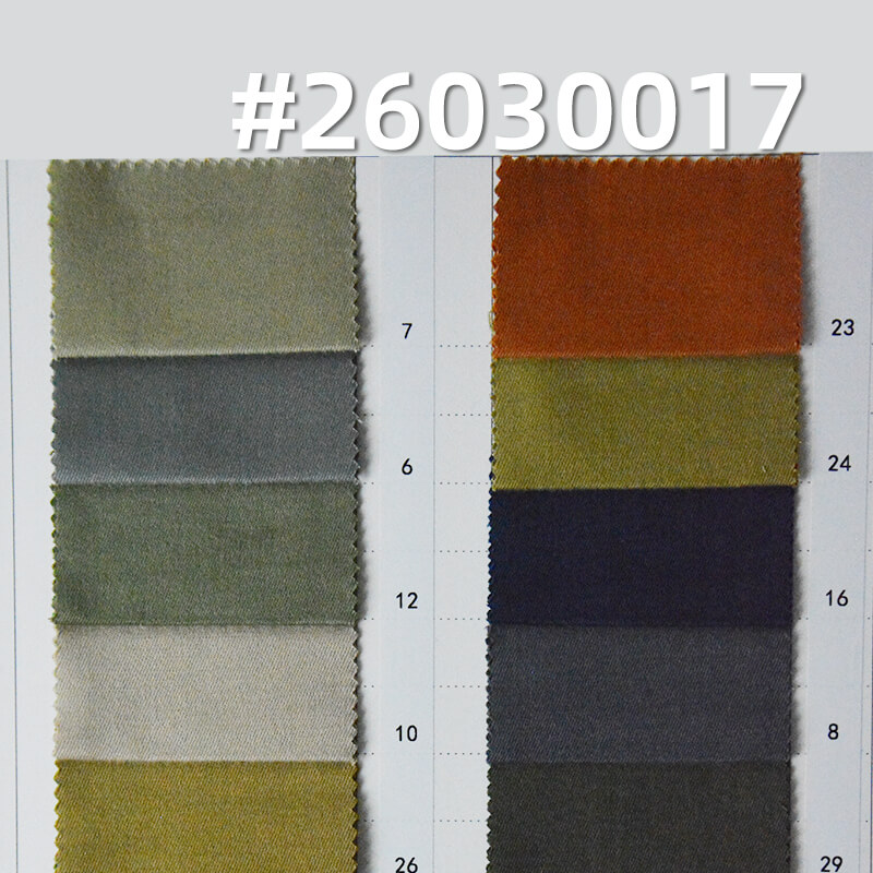 棉弹精梳32S高密染色布|190g/m2弹力雪花绒斜纹棉布|四片右斜|休闲上衣 工装裤 裙子面料