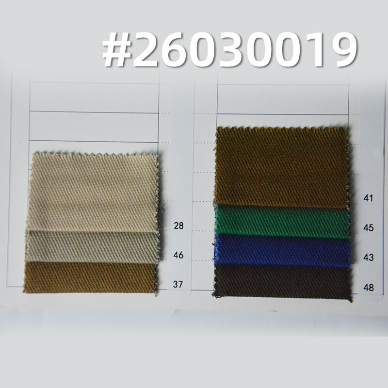 7支高弹赛络纺染色布|330g/m2棉弹力磨毛底抓毛|四片左斜|休闲外套 夹克 工装裤面料