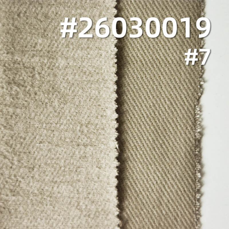 7支高弹赛络纺染色布|330g/m2棉弹力磨毛底抓毛|四片左斜|休闲外套 夹克 工装裤面料