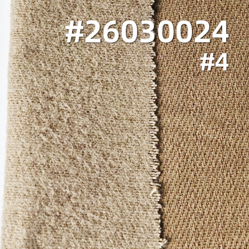 全棉加厚染色布|7支竹节斜纹纱卡|320g/m2底抓毛秋冬布料|四片右斜|工装外套 夹克 工装裤面料 全棉加厚染色布|7支竹节斜纹纱卡|320g/m2底抓毛秋冬布料|四片右斜|工装外套 夹克 工装裤面料