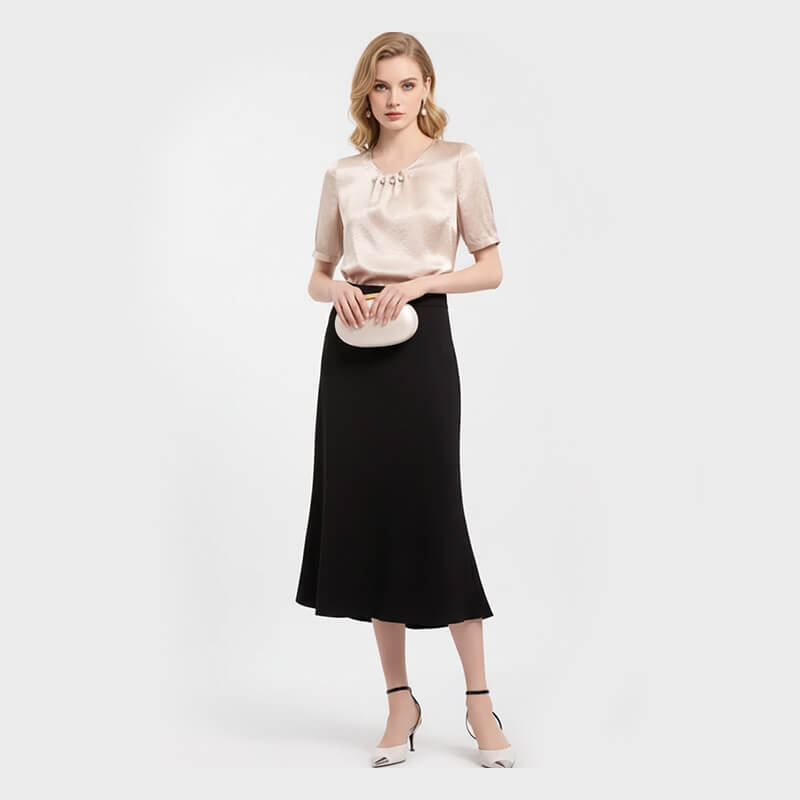 全涤醋酸爆裂缎|190g/m2聚酯纤维色丁布料|丝滑亮光缎面|女装衬衫 裙子 汉服 礼服面料