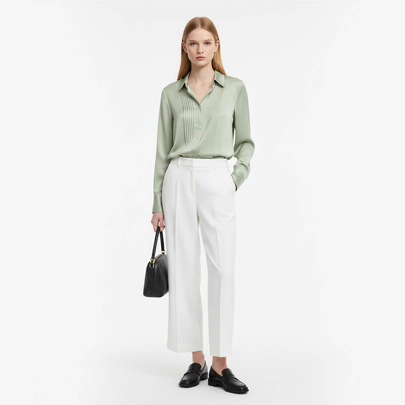 醋酸单面麻|145g/m2全涤色丁布|醋酸缎面布|女装衬衫 裙子 礼服面料