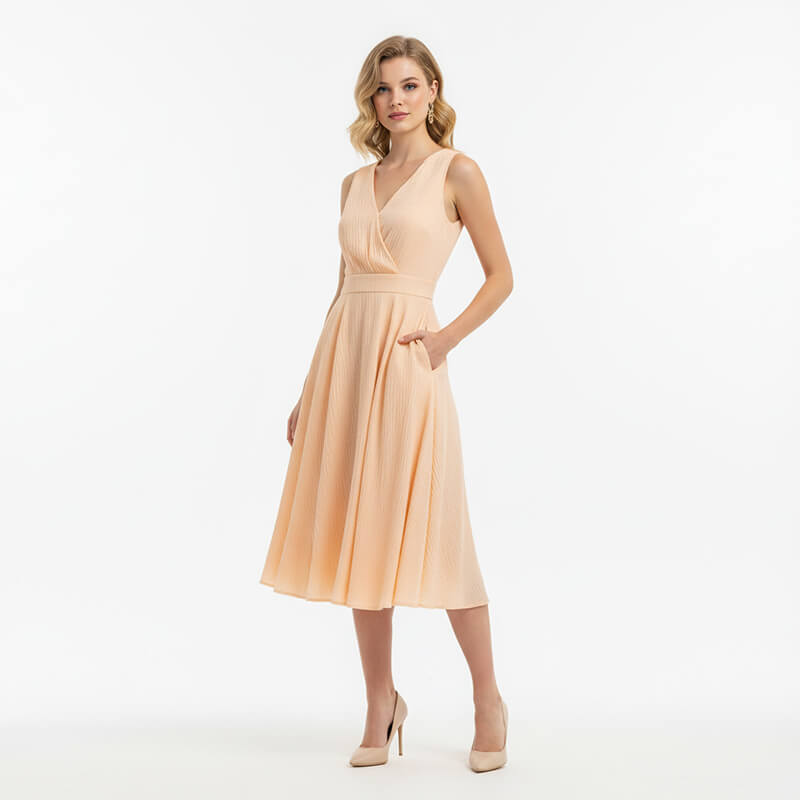 缎面千层皱(玉米皱)|150g/m2涤纶弹力色丁布|缎面垂感皱布|时尚衬衫 连衣裙 裤子 女装面料