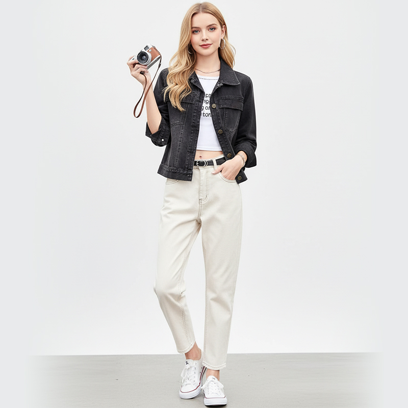 棉彈力紅邊牛仔布|12安士(oz)色織四片右斜紅邊牛仔布|黑面黑底|赤耳丹甯|牛仔褲 潮牌牛仔夾克外套面料