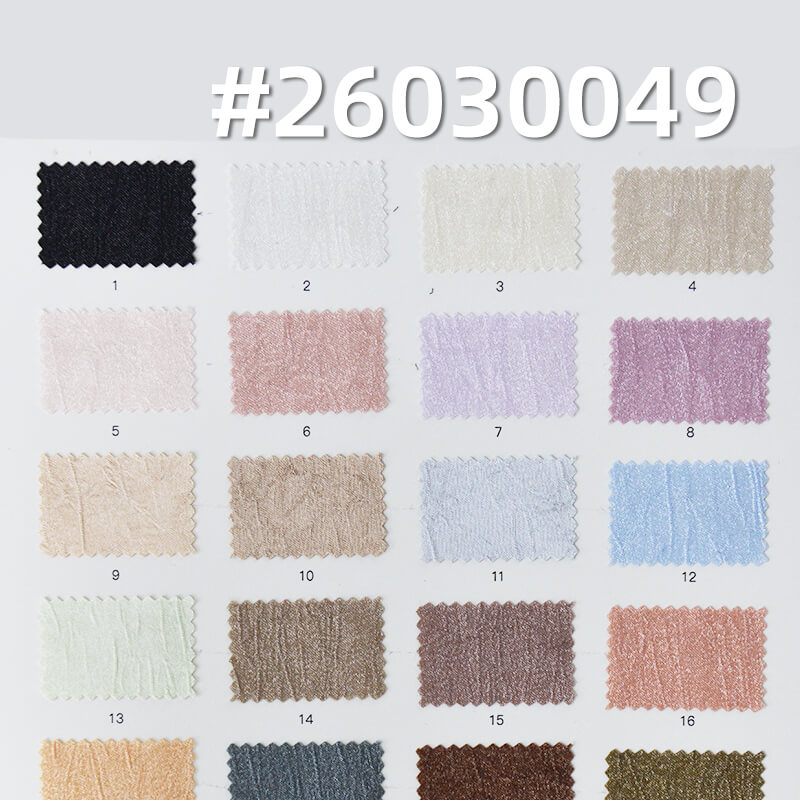 中亚皱色丁布|130g/m2亮光褶皱涤纶布|肌理感亮丝皱布|时尚女装 连衣裙 衬衫 礼服面料 中亚皱色丁布|130g/m2亮光褶皱涤纶布|肌理感亮丝皱布|时尚女装 连衣裙 衬衫 礼服面料