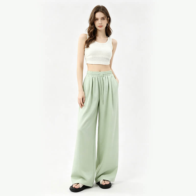 冰丝皱(起皱)|160g/m2涤纶平纹染色布|气流皱|仿棉麻皱布|休闲上衣 连衣裙 山本裤面料