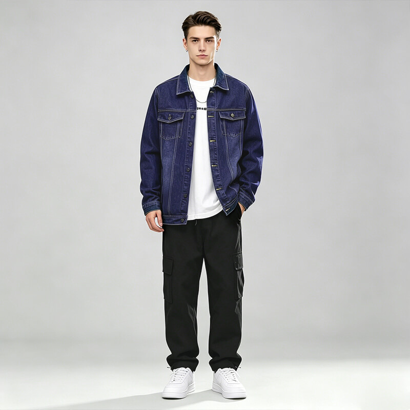 全棉重磅养牛|17安士(oz)横竖竹节斜纹红边牛仔布坯|四片右斜|潮牌牛仔外套 牛仔裤 包袋面料