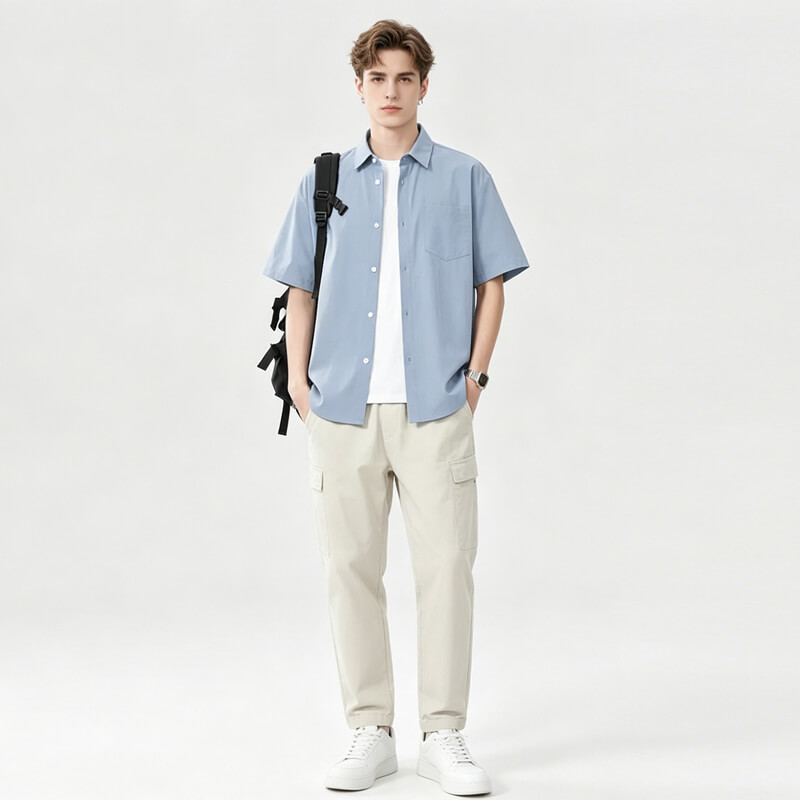 锦棉横条|130g/m2棉锦染色布|棉尼龙|工装尼龙棉|雾感色调|休闲衬衫 工装裤 裙子面料