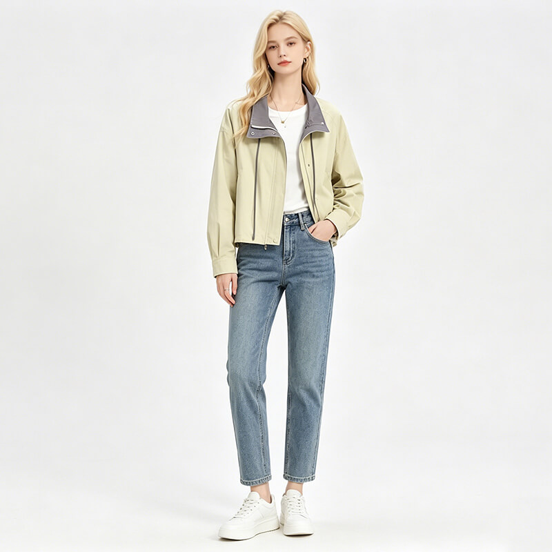 棉锦人棉双面斜染色布|260g/m2锦棉人棉斜纹布料|棉粘胶尼龙|休闲服 外套 裙子 工装裤面料