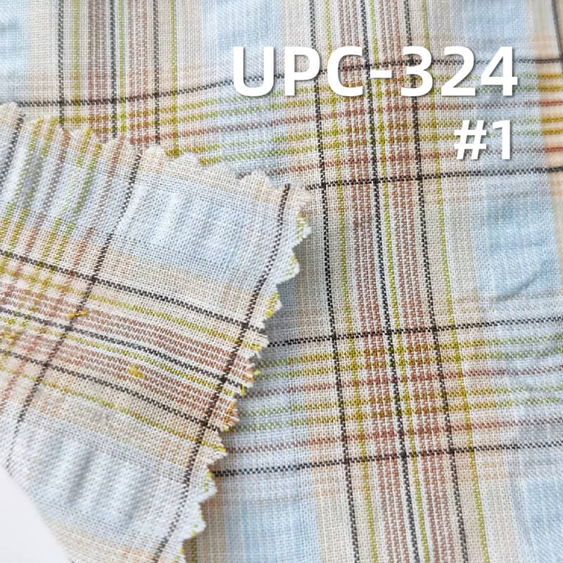 全棉色织泡泡格|95g/m2纯棉薄款平纹色织布|韩系格子布料|休闲格仔衬衫 连衣裙 时尚女装面料