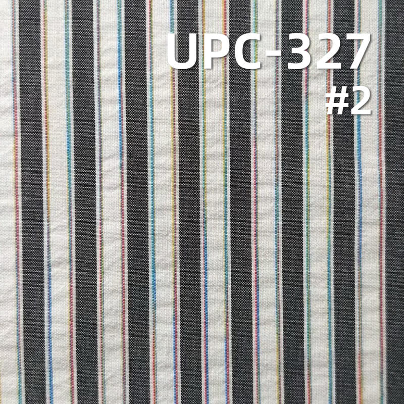 全棉色织泡泡条|110g/m2纯棉平纹布|肌理感条纹色织布|时尚衬衫 裙子 休闲上衣面料
