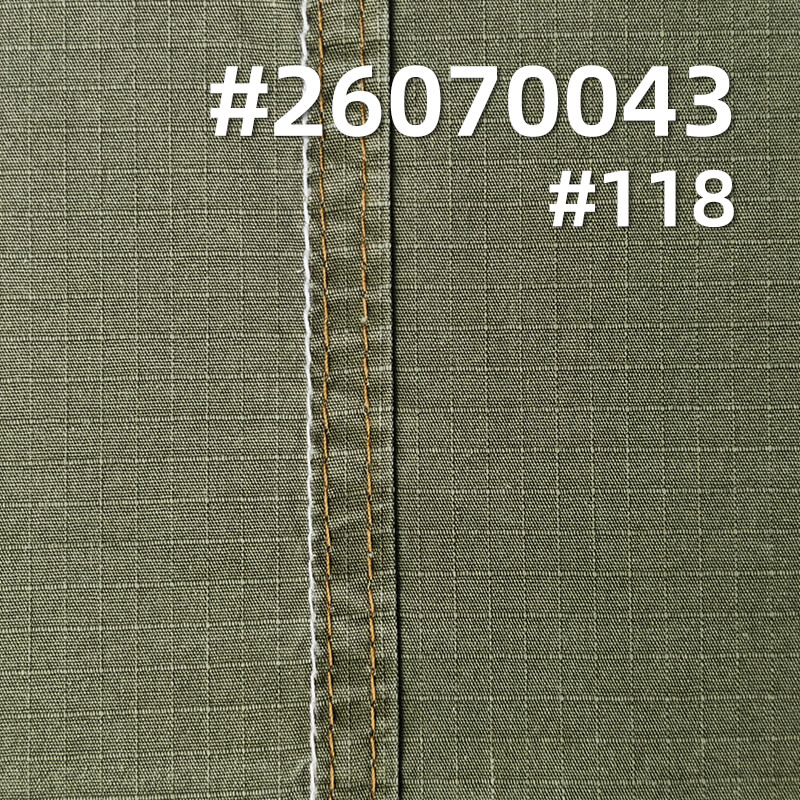 全棉提花格子布|190g/m2優質平紋洗褪布料|復古風工裝上衣 休閒褲子面料 